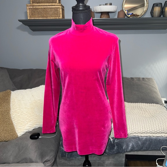 KORS Michael Kors Dresses & Skirts - 1990s Vintage Michael Kors Hot Pink Velour Mini Dress - Size Small